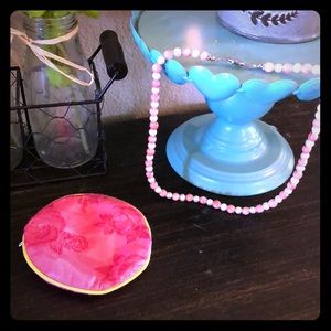 Pink and white pearl necklace